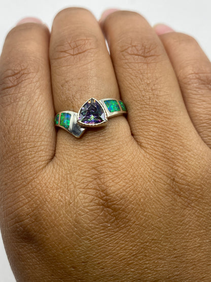 Anillo de Plata Ópalo de Fuego Verde Limón — Diseño Único Taxco — foto 4