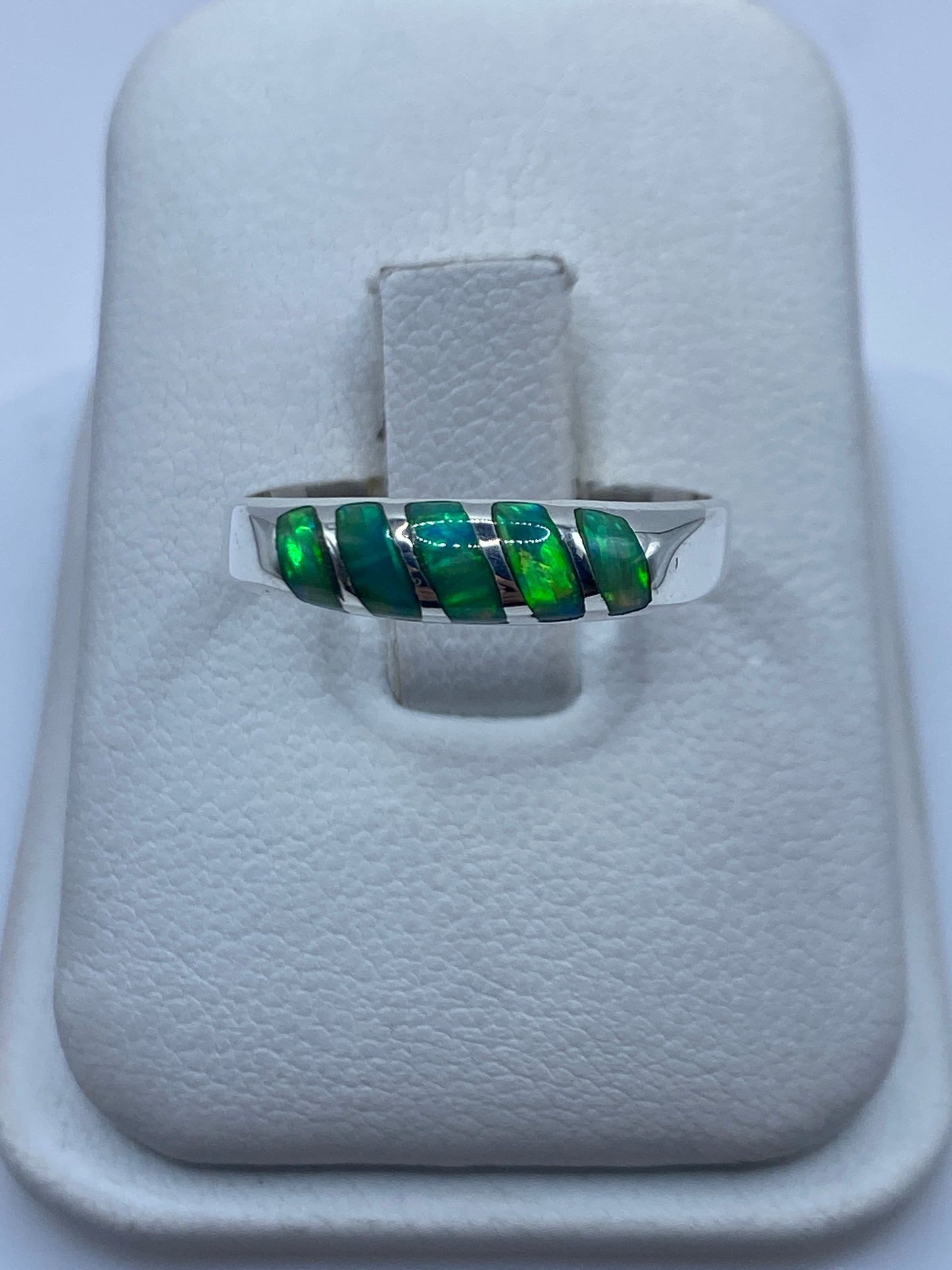 Anillo de Plata .950 Ópalo de Fuego Verde Limón — foto 1