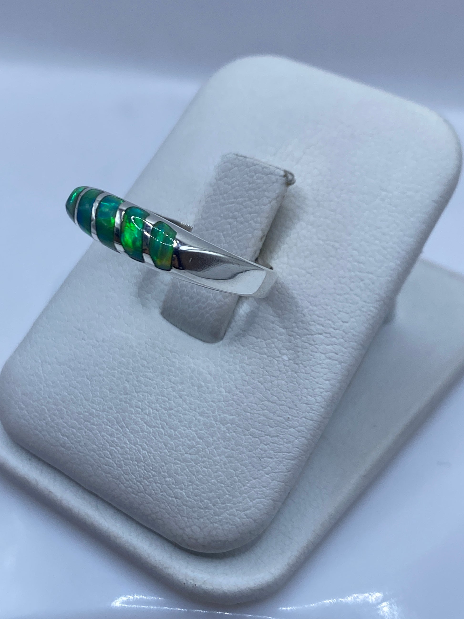 Anillo de Plata .950 Ópalo de Fuego Verde Limón — foto 2