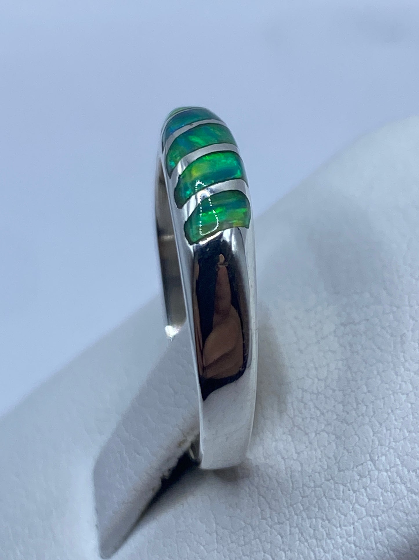 Anillo de Plata .950 Ópalo de Fuego Verde Limón — foto 3