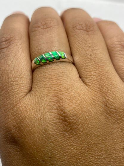 Anillo de Plata .950 Ópalo de Fuego Verde Limón — foto 4