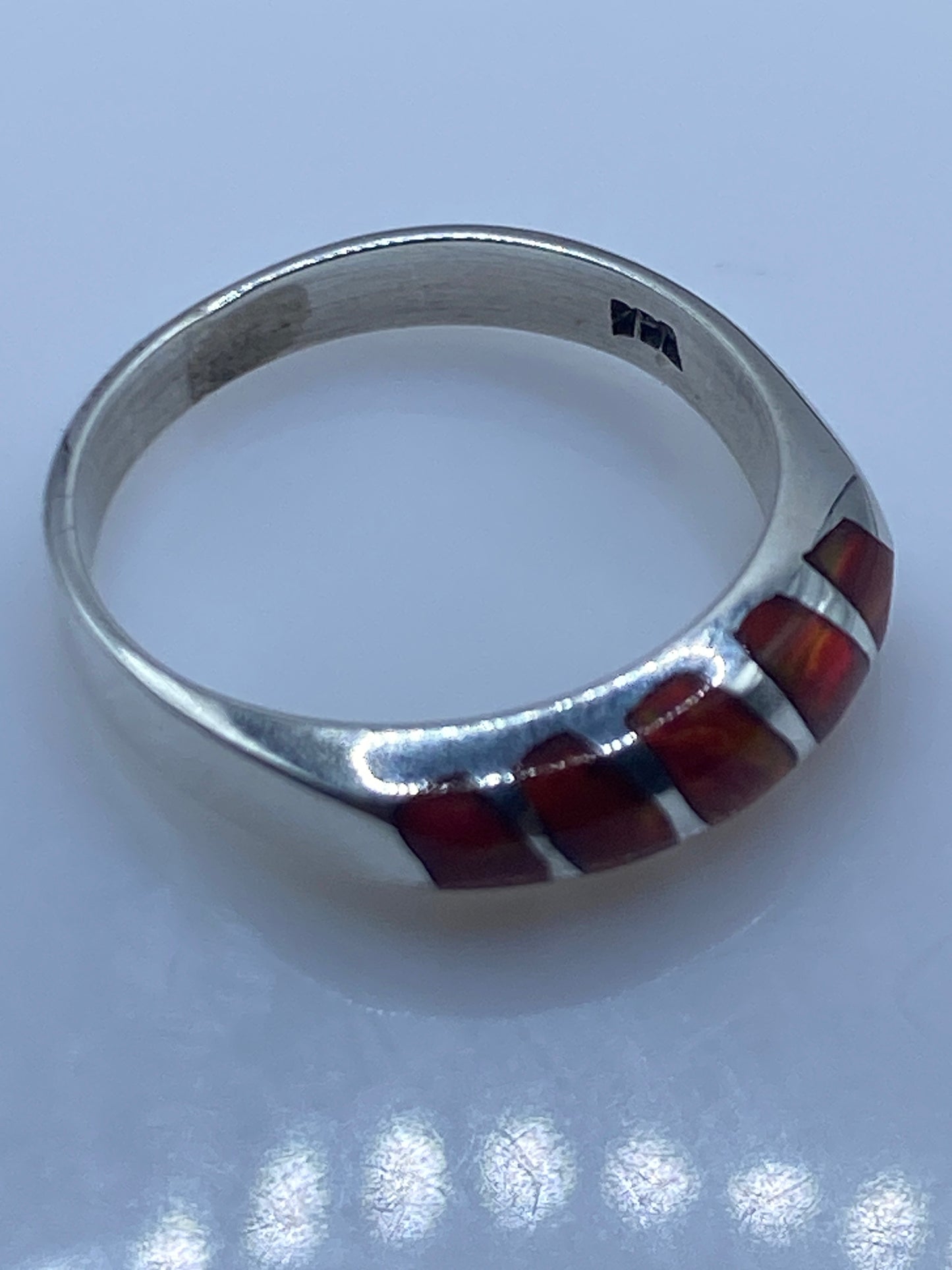 Anillo de Plata Ópalo de Fuego Rojo — Diseño Artesanal Taxco — foto 5