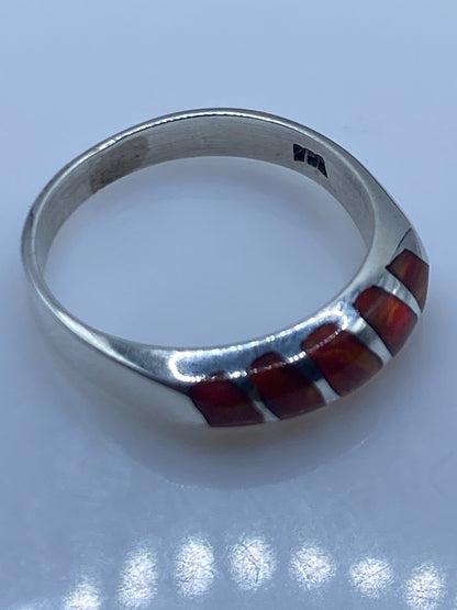 Anillo de Plata Ópalo de Fuego Rojo — Diseño Artesanal Taxco — foto 5
