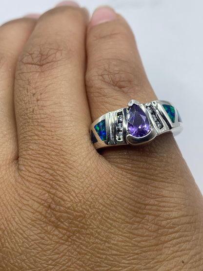 Sello .925 MEXICO en el interior del anillo de ópalo de fuego