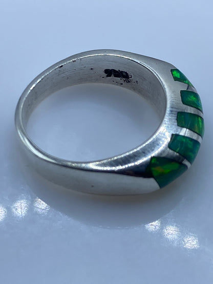 Anillo de Plata Ópalo de Fuego Verde — Pieza Única Taxco — foto 5