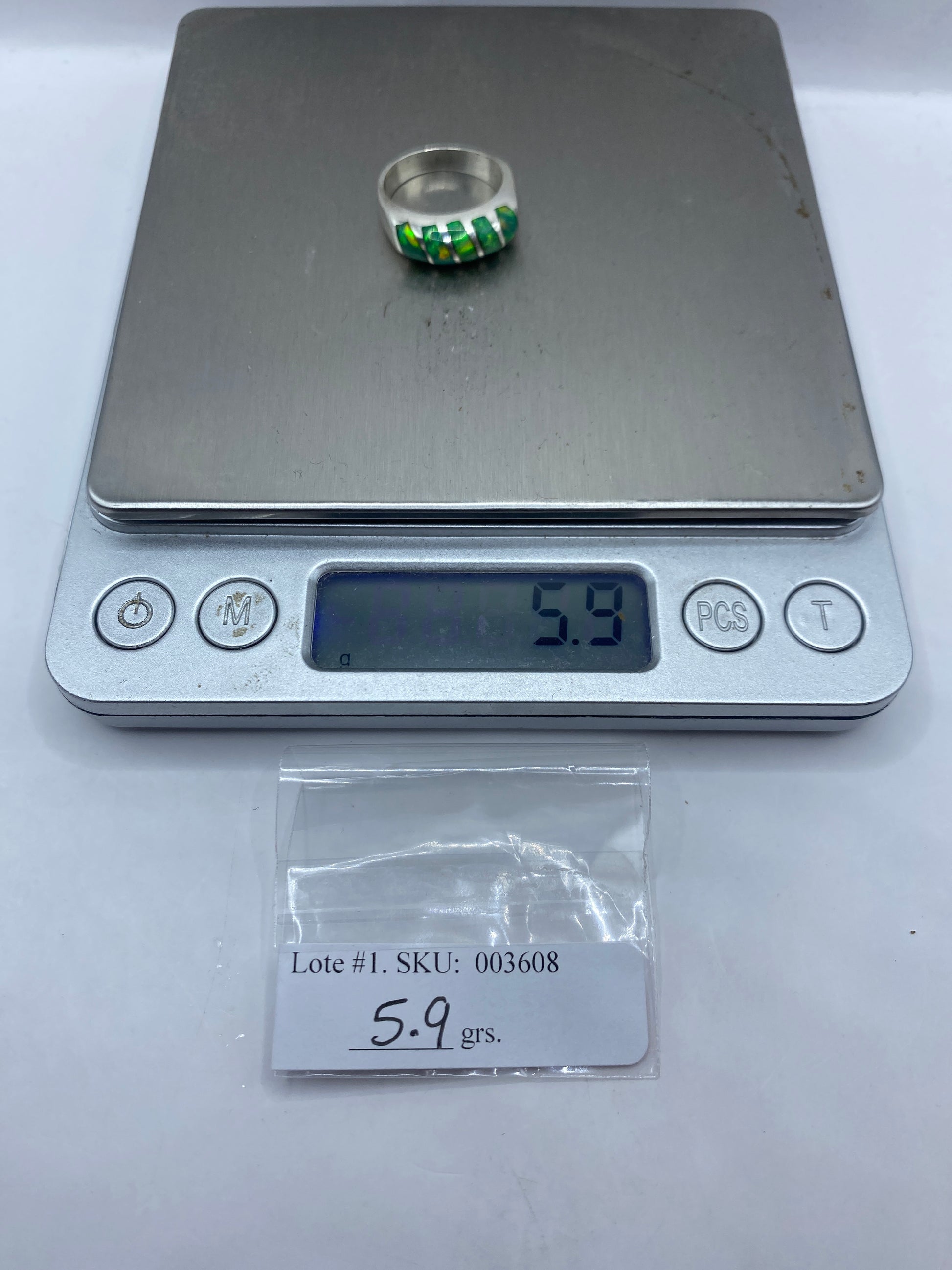 Anillo de Plata Ópalo de Fuego Verde — Pieza Única Taxco — foto 6