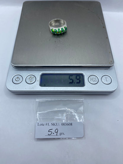 Anillo de Plata Ópalo de Fuego Verde — Pieza Única Taxco — foto 6