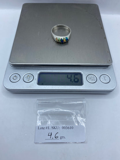 Anillo de Plata .950 Ópalo de Fuego Multicolor — Artesanal Taxco — foto 6