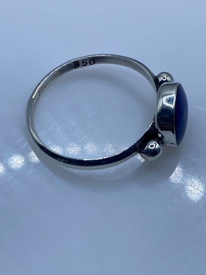 Anillo de Plata .950 Lapislázuli Azul — Solitario Minimalista — foto 5