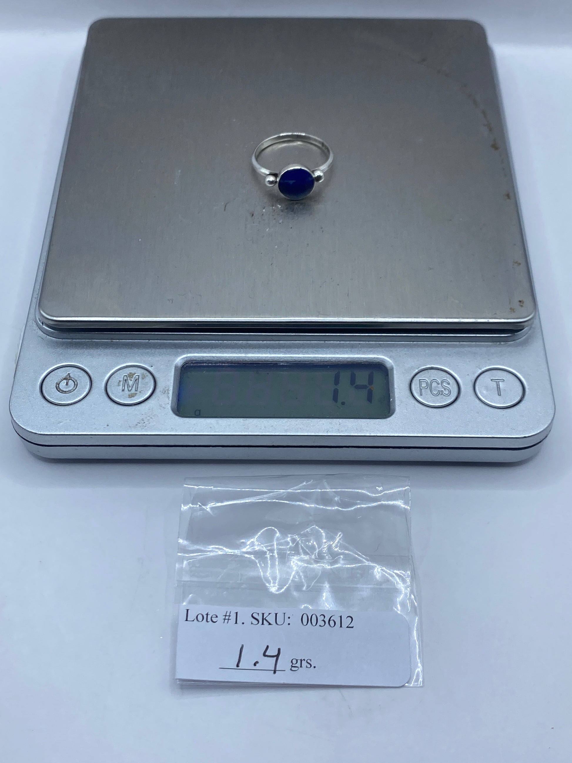 Anillo de Plata .950 Lapislázuli Azul — Solitario Minimalista — foto 6