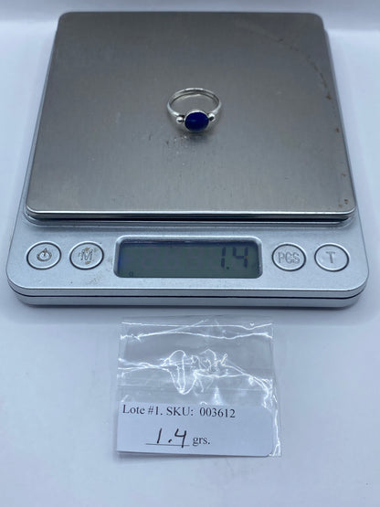 Anillo de Plata .950 Lapislázuli Azul — Solitario Minimalista — foto 6
