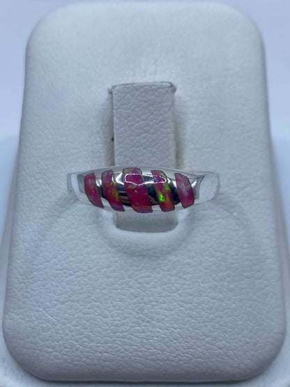Anillo de Plata Ópalo de Fuego Rosa — Minimalista Taxco — foto 1
