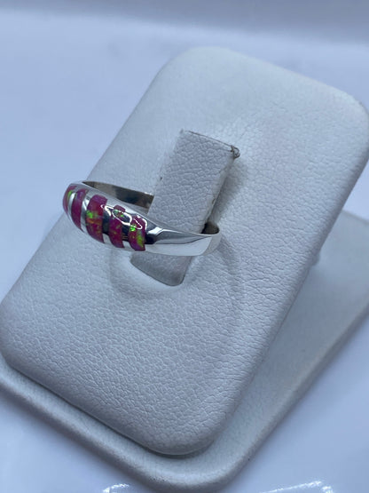 Anillo de Plata Ópalo de Fuego Rosa — Minimalista Taxco — foto 2