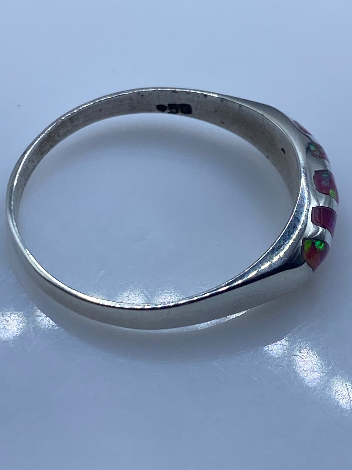Anillo de Plata Ópalo de Fuego Rosa — Minimalista Taxco — foto 5