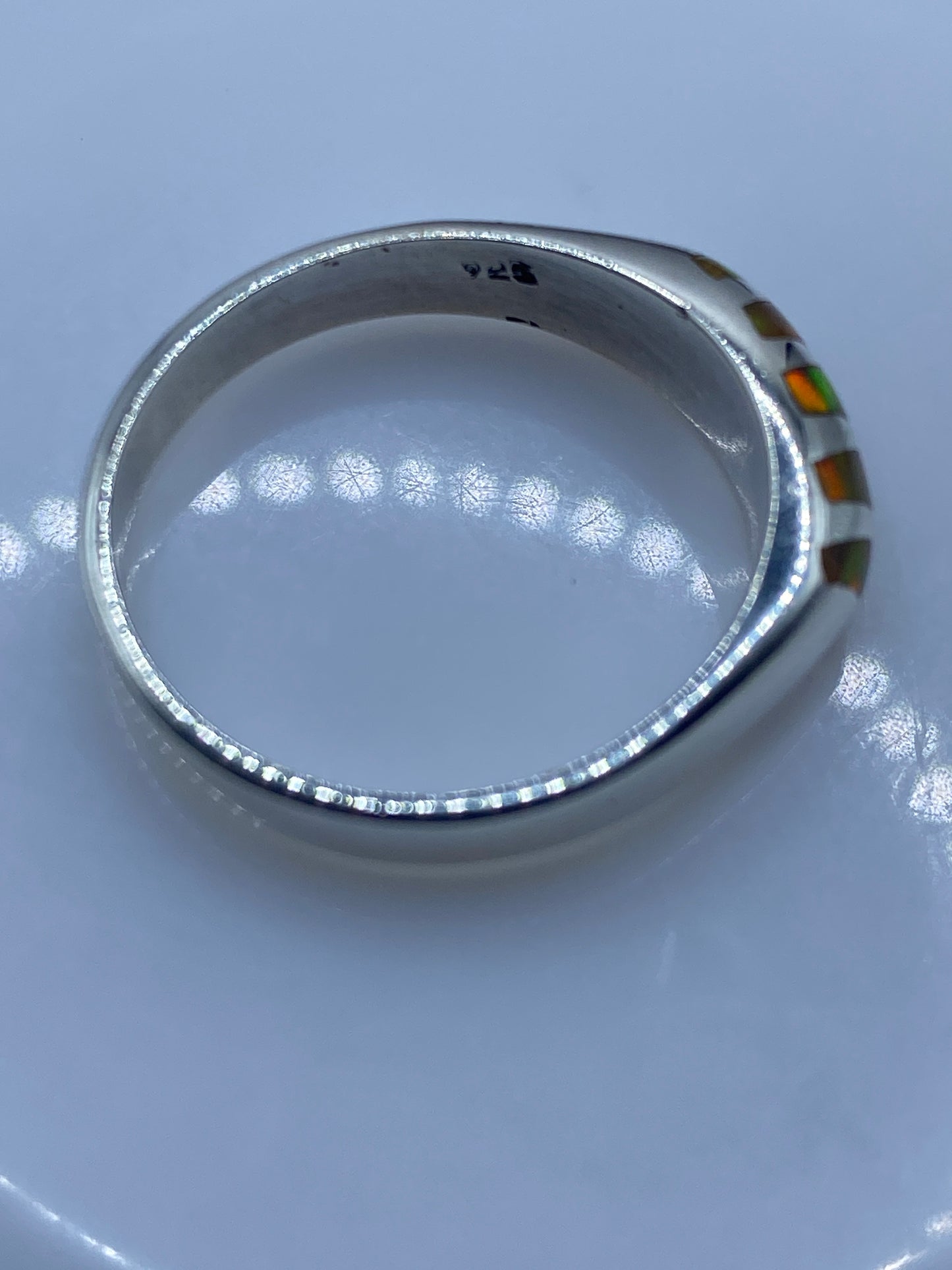 Anillo de Plata Ópalo de Fuego Amarillo — Diseño Moderno — foto 5