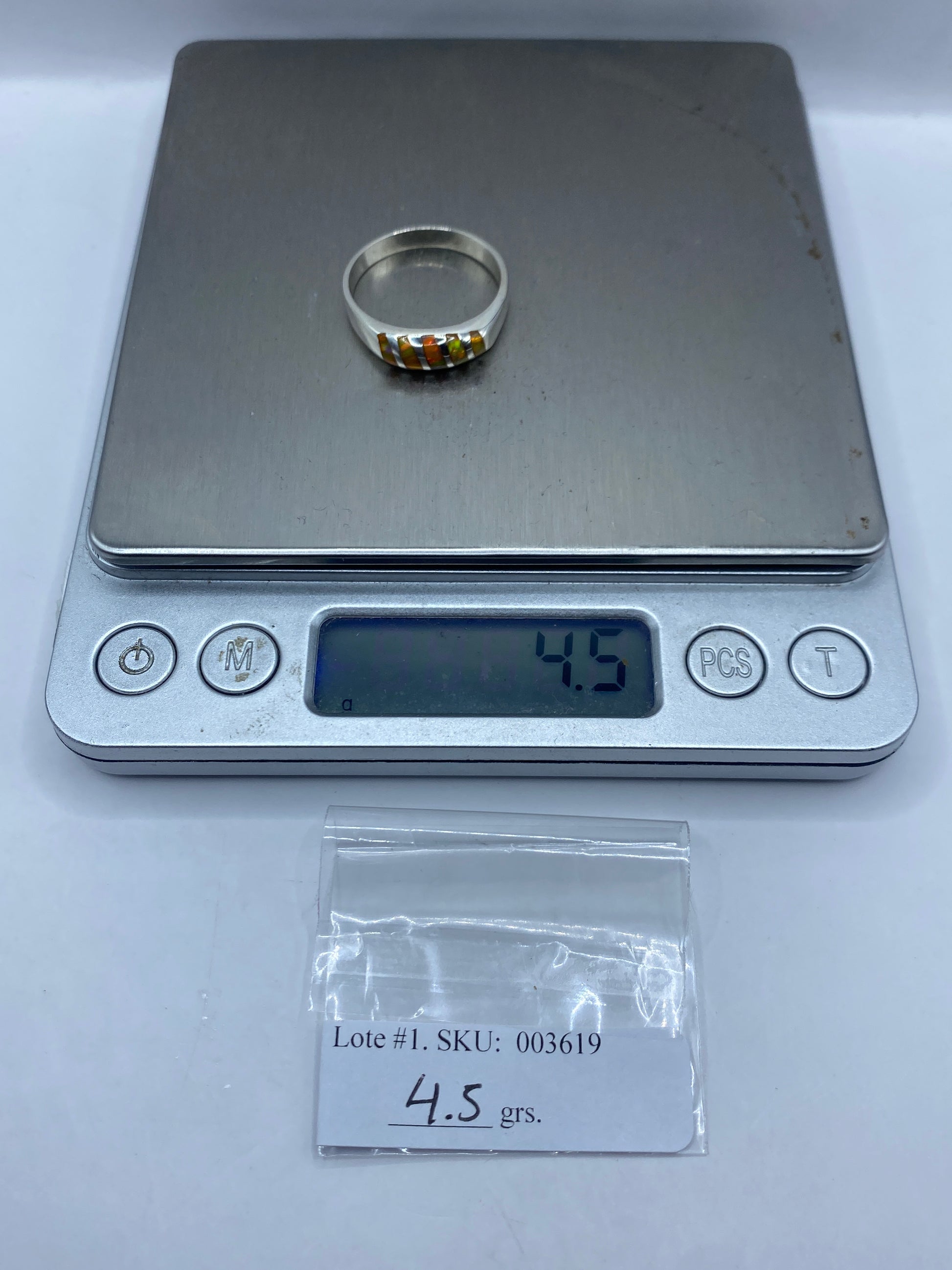 Anillo de Plata Ópalo de Fuego Amarillo — Diseño Moderno — foto 6