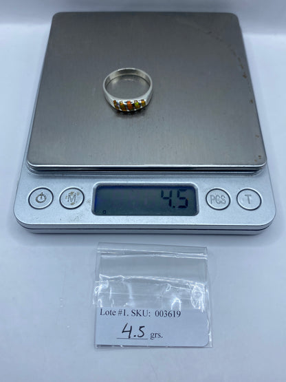 Anillo de Plata Ópalo de Fuego Amarillo — Diseño Moderno — foto 6