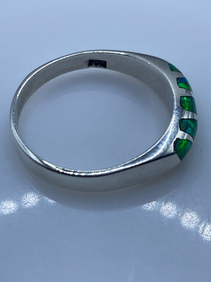 Anillo de Plata Ópalo de Fuego Verde Limón — Minimalista — foto 5
