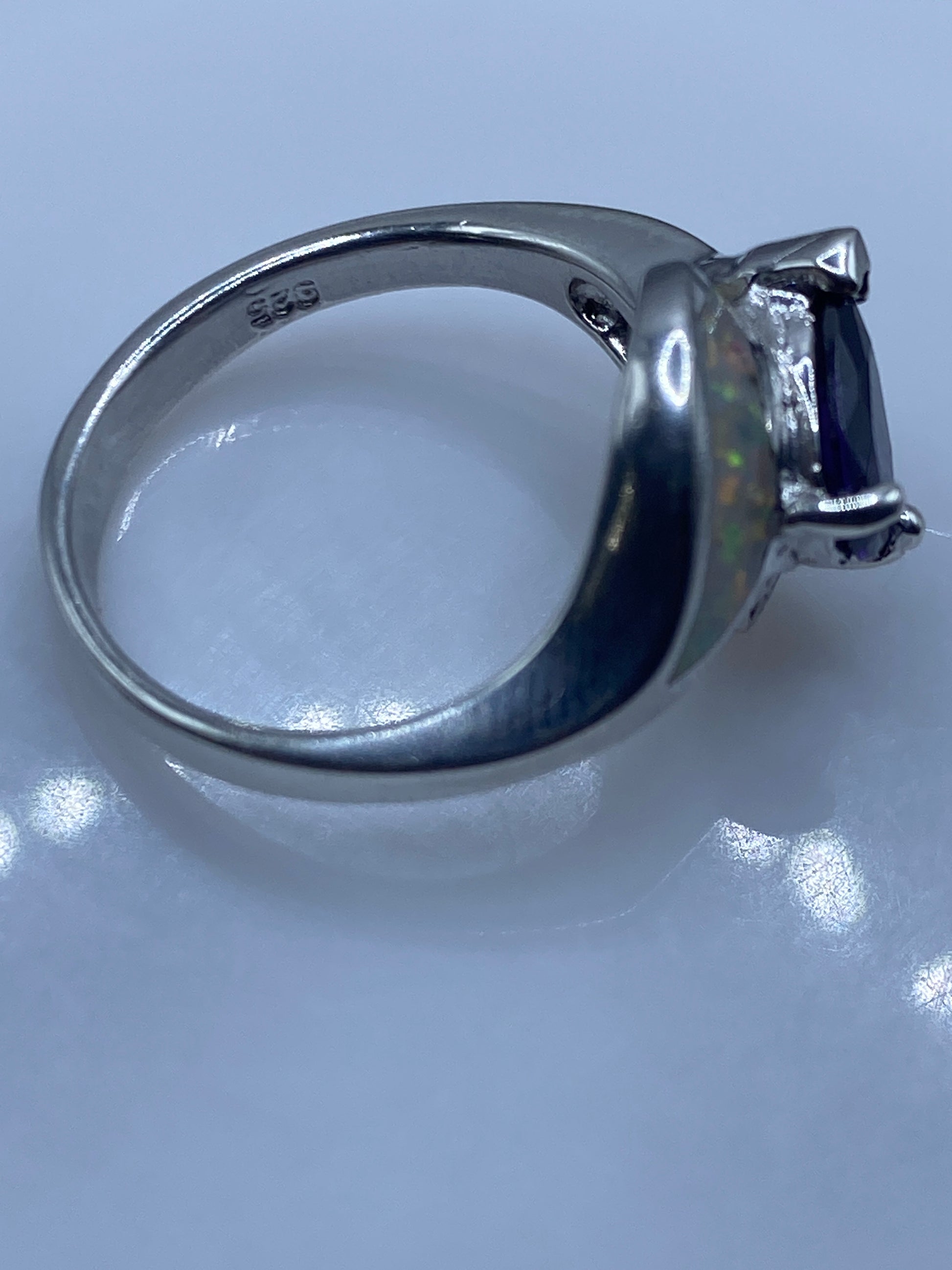 Anillo Solitario Plata Ópalo de Fuego — Diseño Elegante Taxco — foto 5
