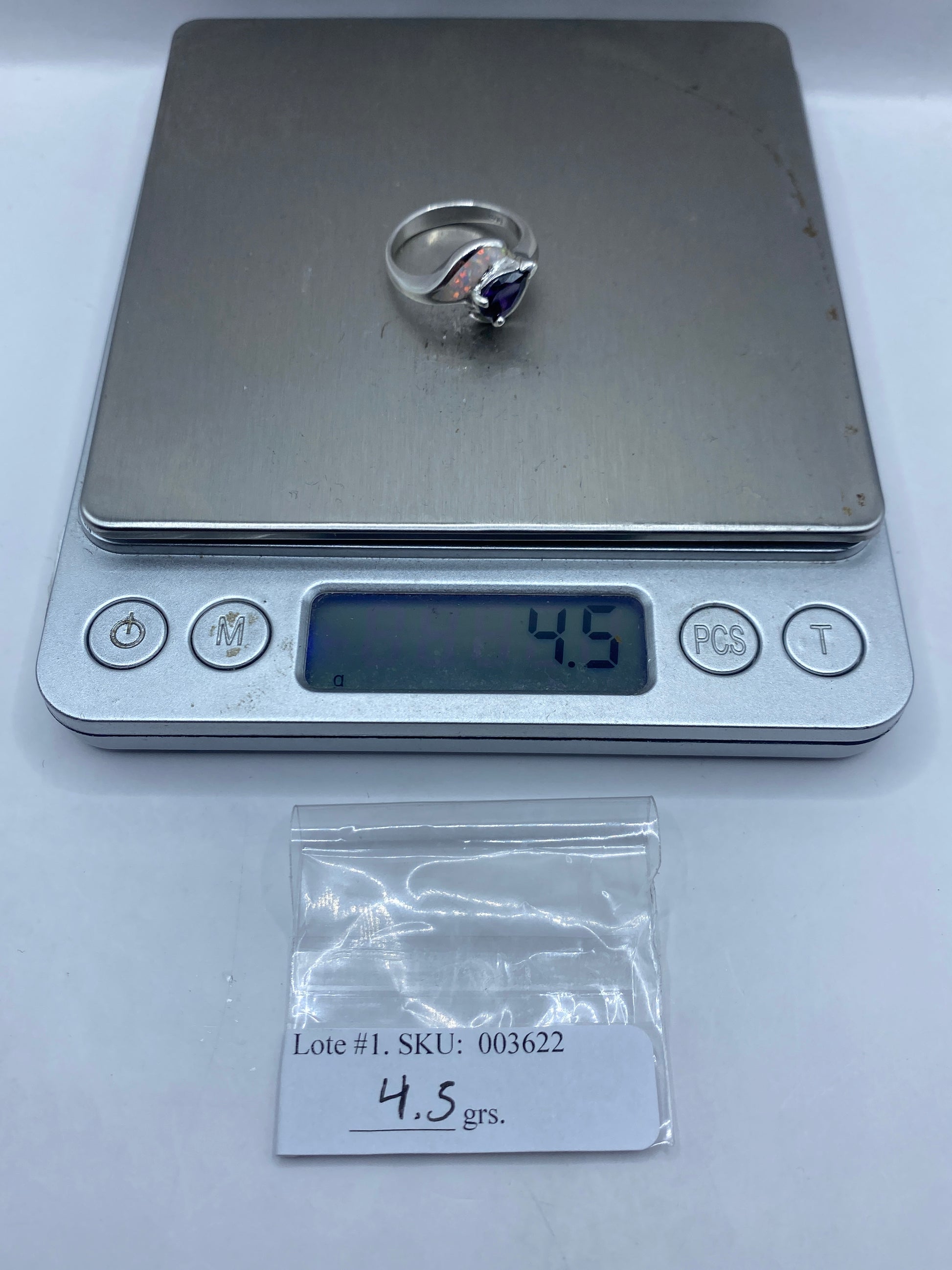 Anillo Solitario Plata Ópalo de Fuego — Diseño Elegante Taxco — foto 6