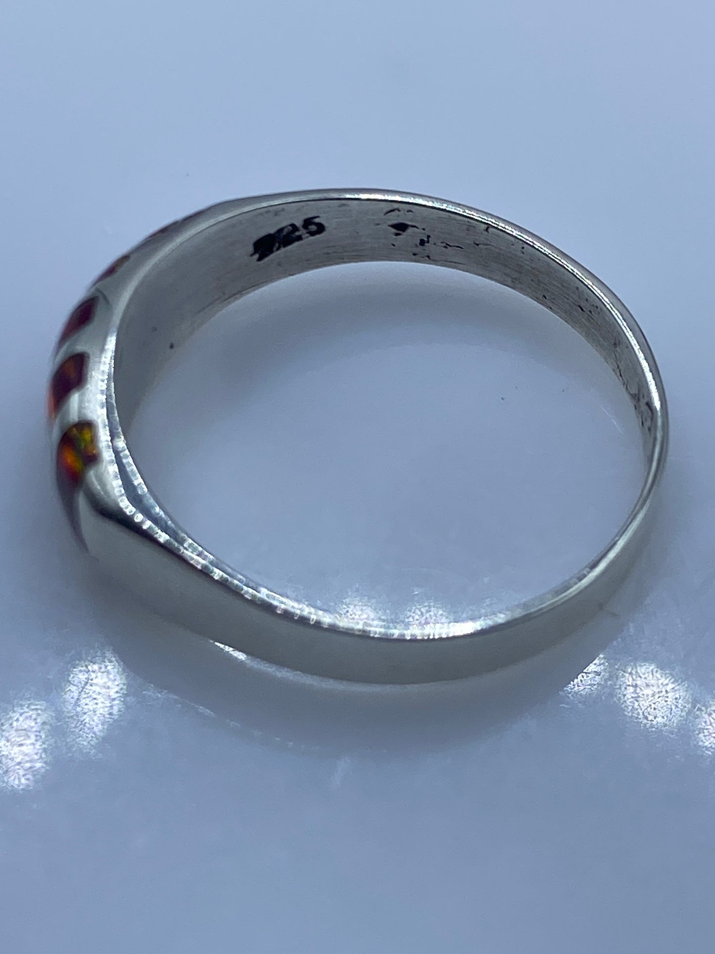 Anillo de Plata Ópalo de Fuego Rosa — Minimalista — foto 5
