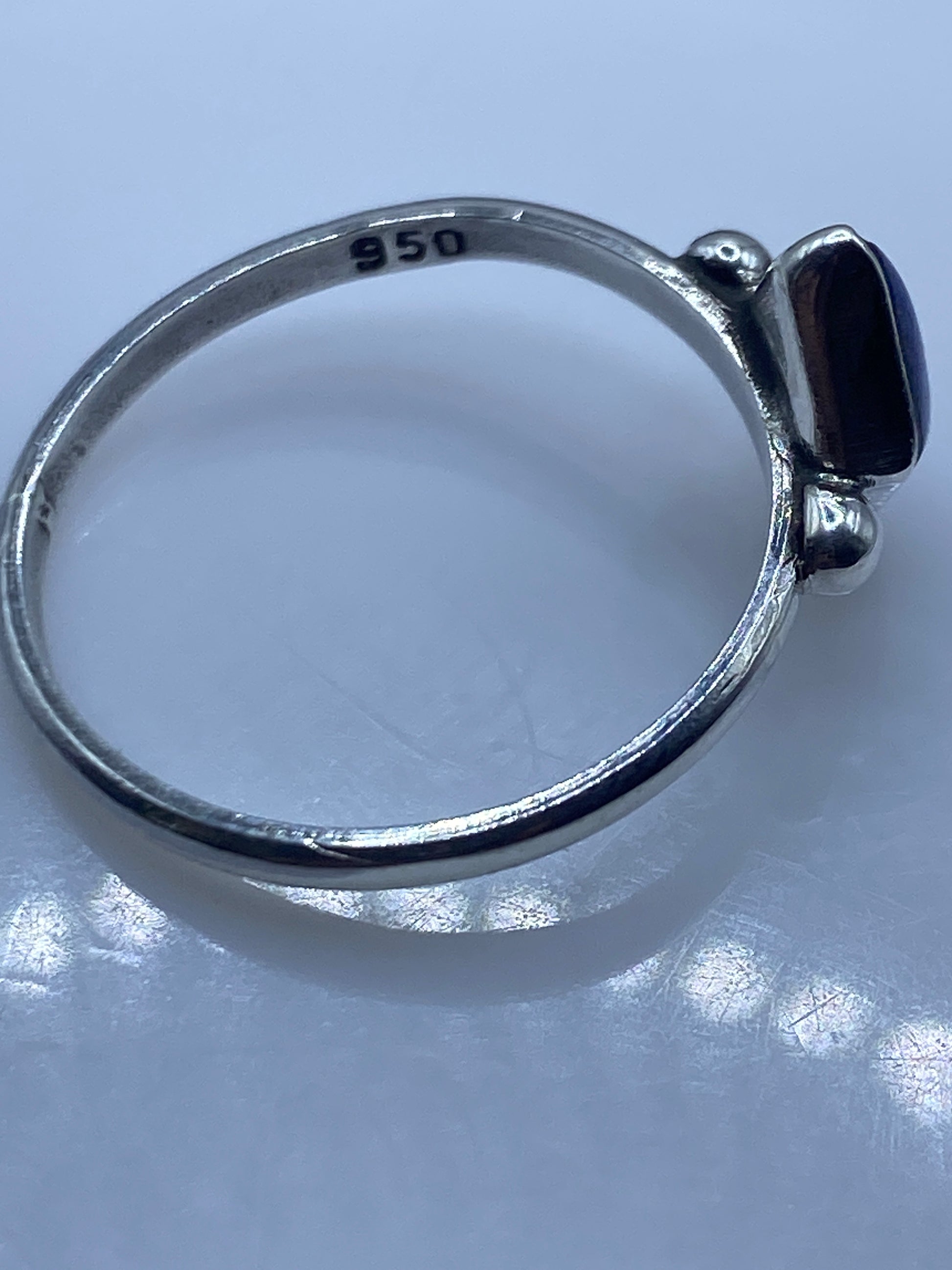 Anillo de Plata 950 con Piedra Azul Solitario — foto 5