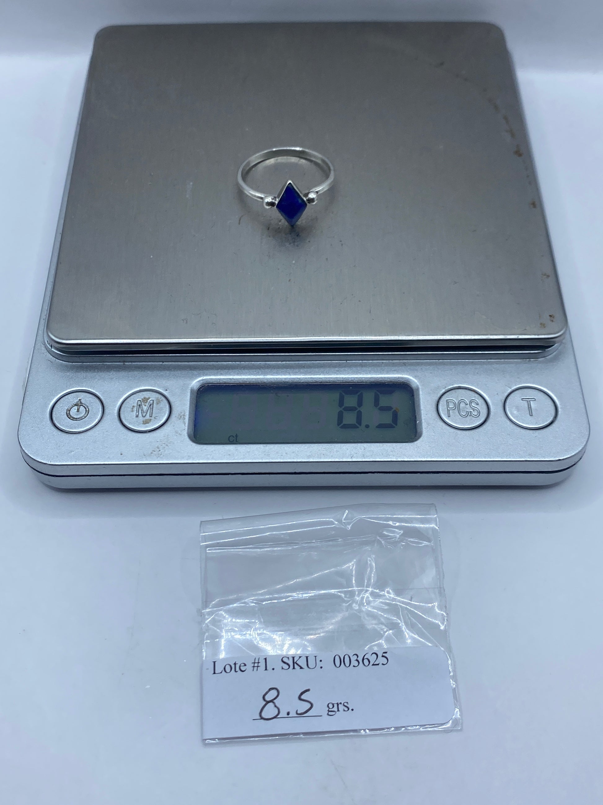 Anillo de Plata 950 con Piedra Azul Solitario — foto 6