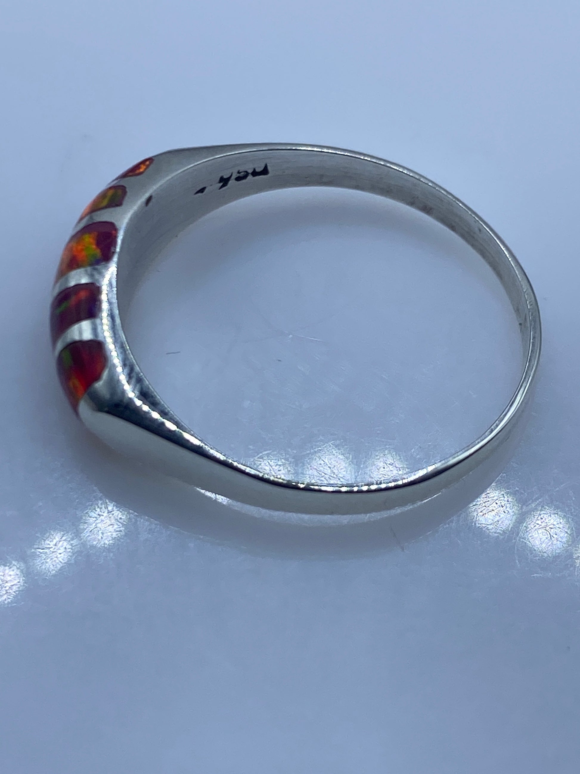 Anillo de Plata Ópalo de Fuego Rosa — Diseño Minimalista — foto 5