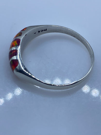Anillo de Plata Ópalo de Fuego Rosa — Diseño Minimalista — foto 5