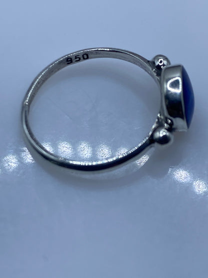 Anillo Solitario Plata .950 Piedra Azul — Minimalista — foto 5