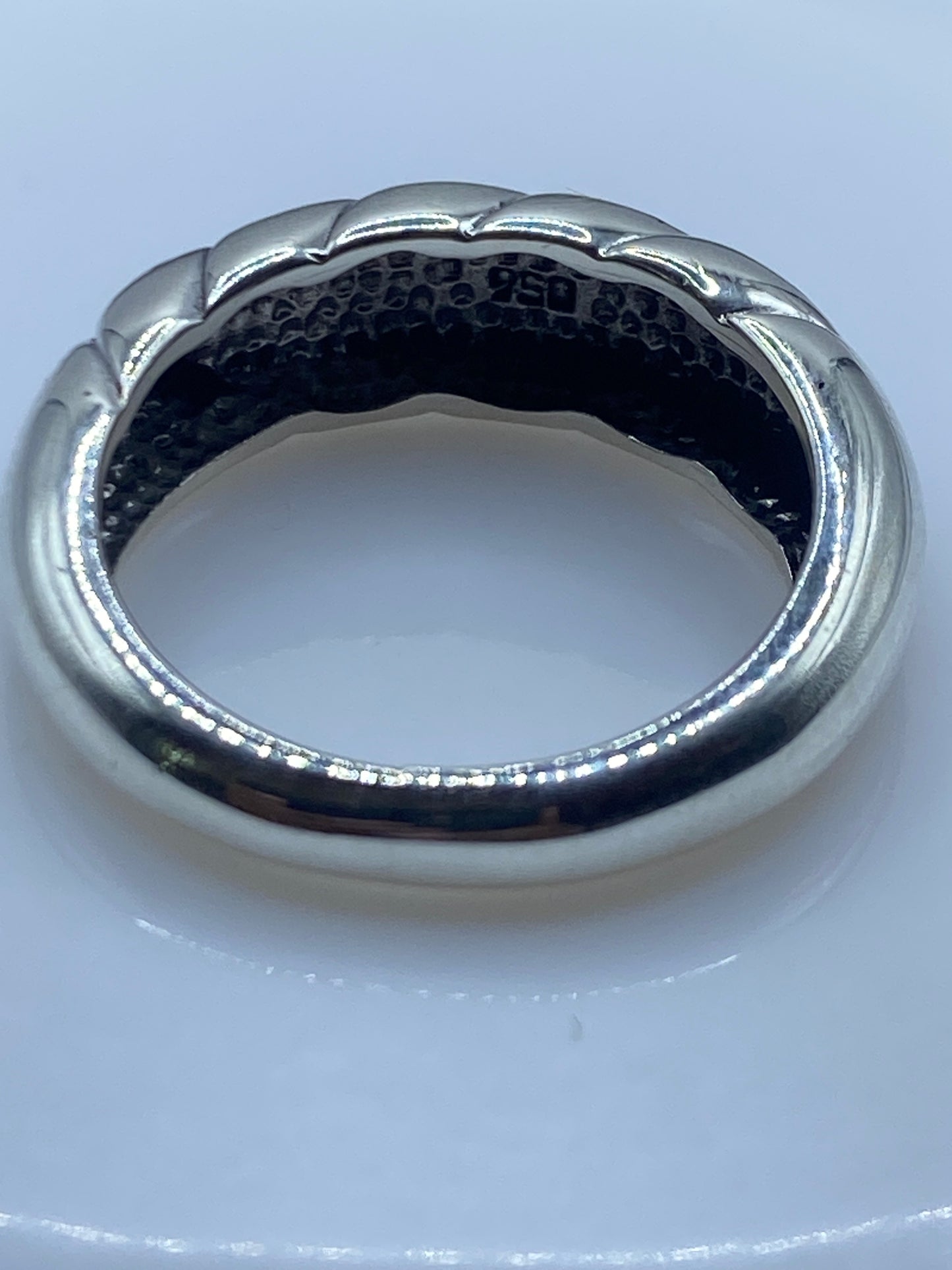 Anillo de Plata Ópalo de Fuego Azul Torcido — Unisex 950 — foto 5