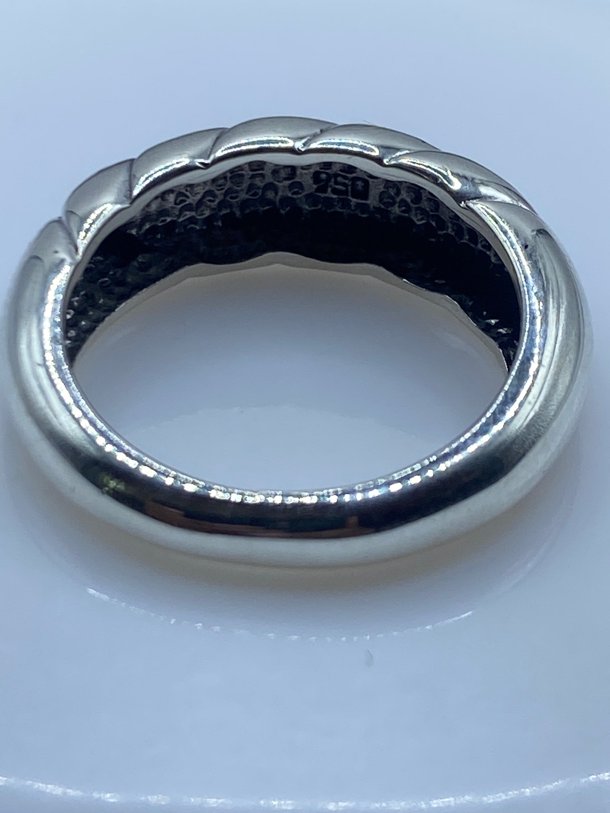 Anillo de Plata Ópalo de Fuego Azul Torcido — Unisex 950 — foto 5