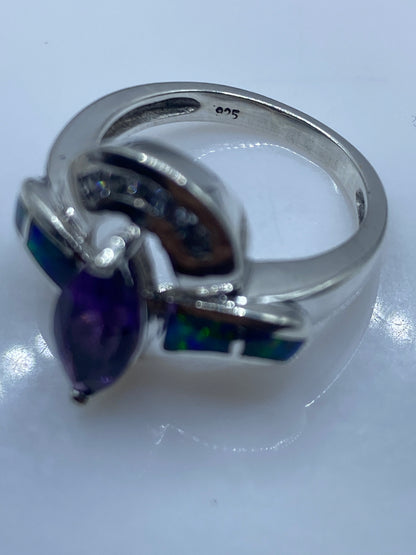 Anillo Ópalo de Fuego Azul Engastado en Plata .925 — foto 5