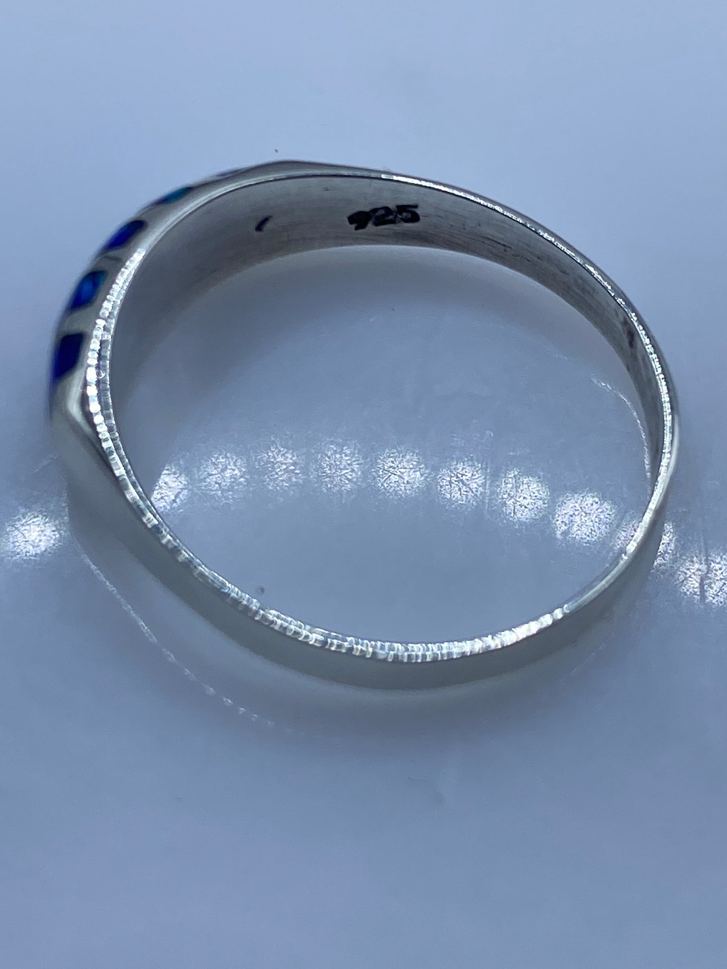 Anillo de Plata Ópalo de Fuego Azul — Minimalista — foto 5
