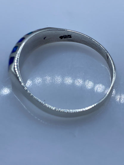 Anillo de Plata Ópalo de Fuego Azul — Minimalista — foto 5
