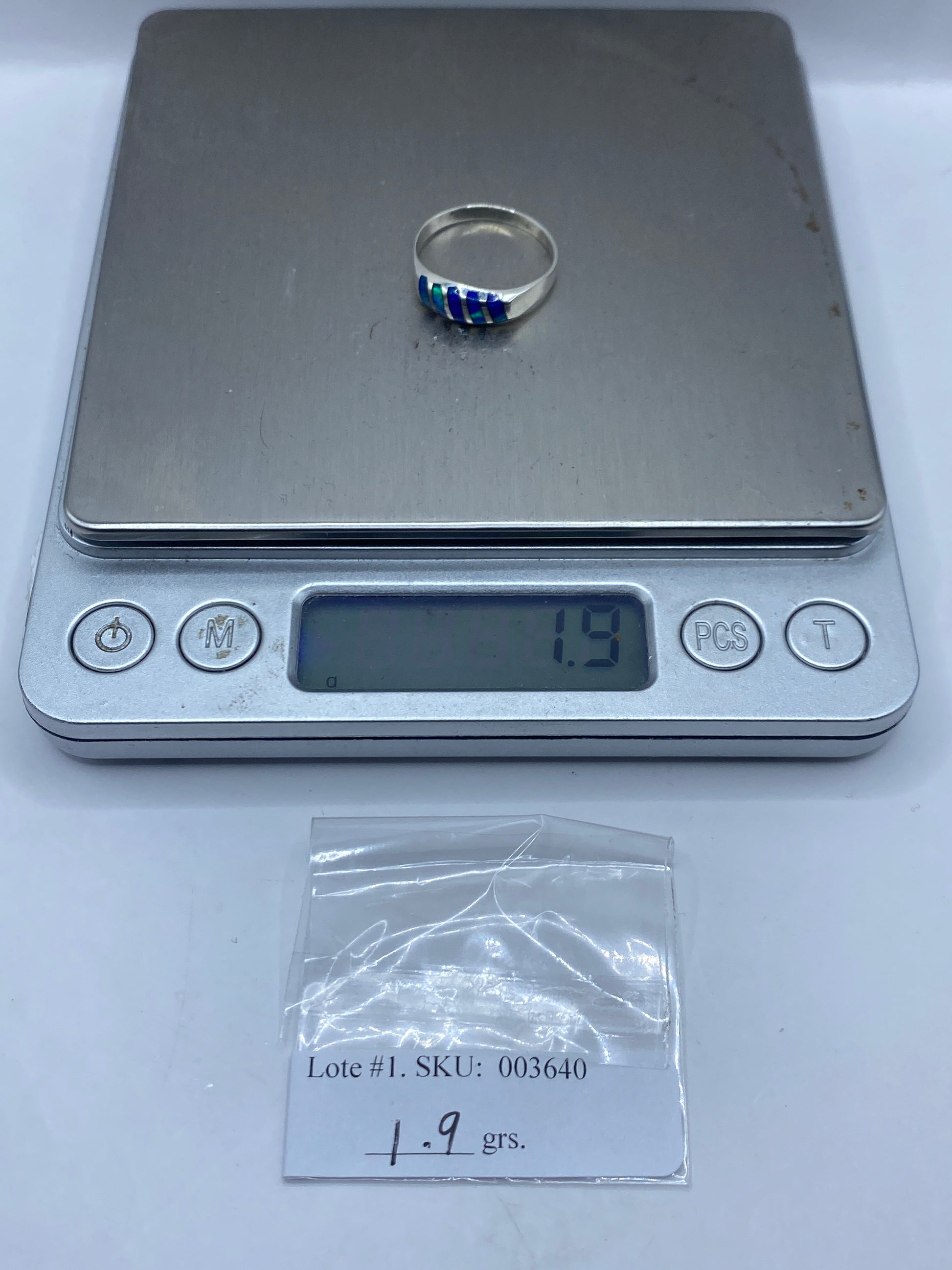 Anillo de Plata Ópalo de Fuego Azul — Minimalista — foto 6