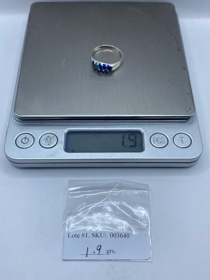 Anillo de Plata Ópalo de Fuego Azul — Minimalista — foto 6