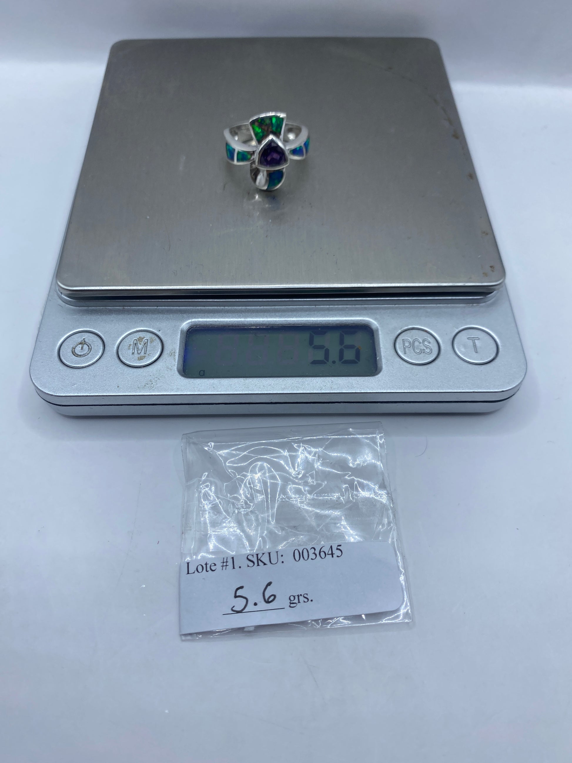 Anillo de Plata Ópalo de Fuego Azul — Diseño Artesanal Taxco — foto 6