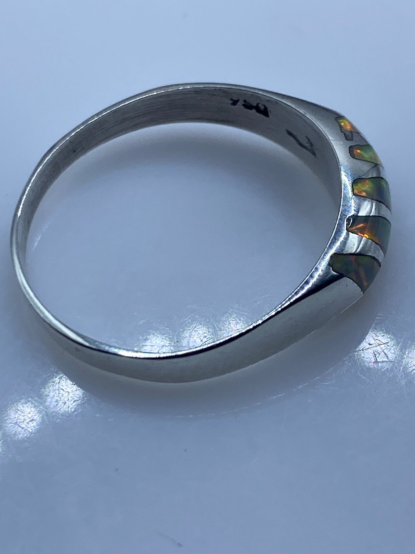 Anillo de Plata .950 Ópalo de Fuego — Minimalista Unisex — foto 5