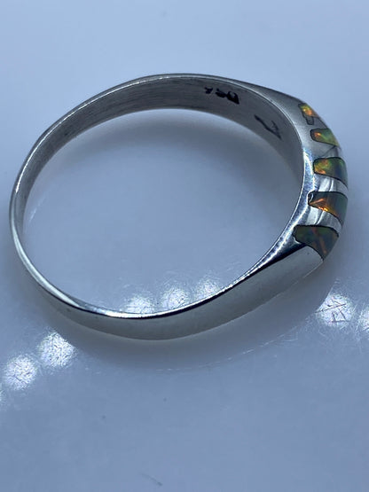 Anillo de Plata .950 Ópalo de Fuego — Minimalista Unisex — foto 5