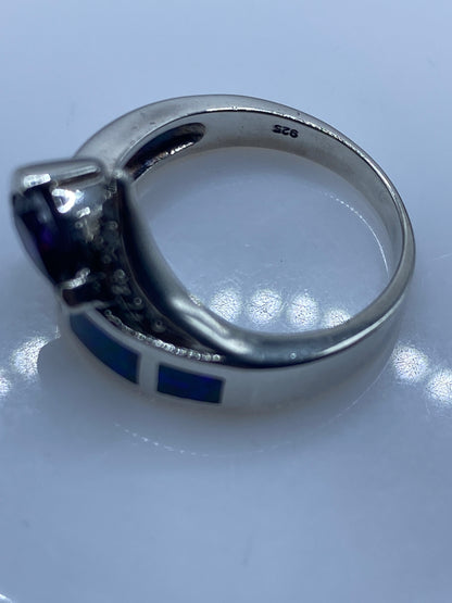 Anillo de Plata Ópalo de Fuego Azul — Coctel Taxco — foto 5