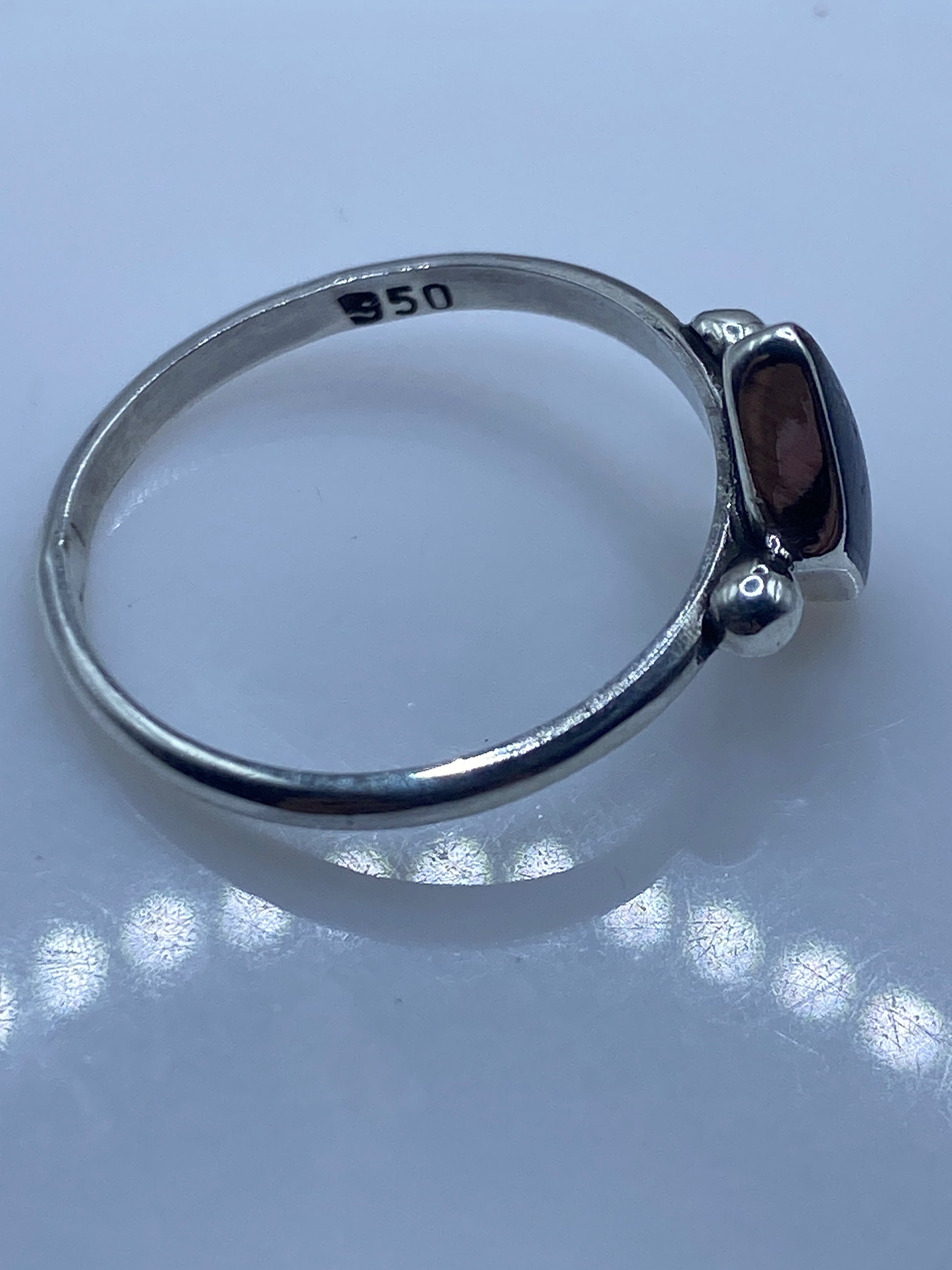 Anillo Plata Onix Azul Diseño Diamante — Minimalista .950 — foto 5