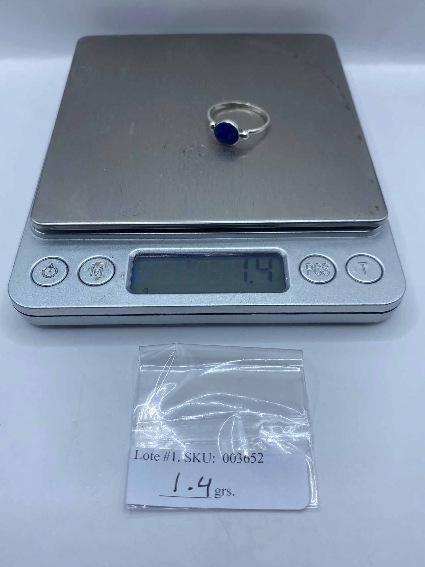 Anillo de Plata Solitario Lapislázuli Azul — foto 5