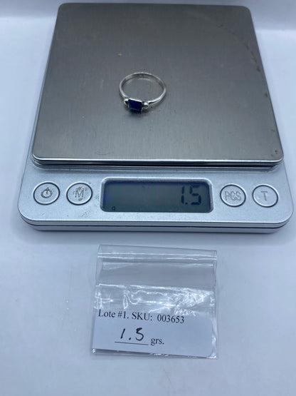 Anillo de Plata .950 Lapislázuli Azul — Solitario Minimalista — foto 6