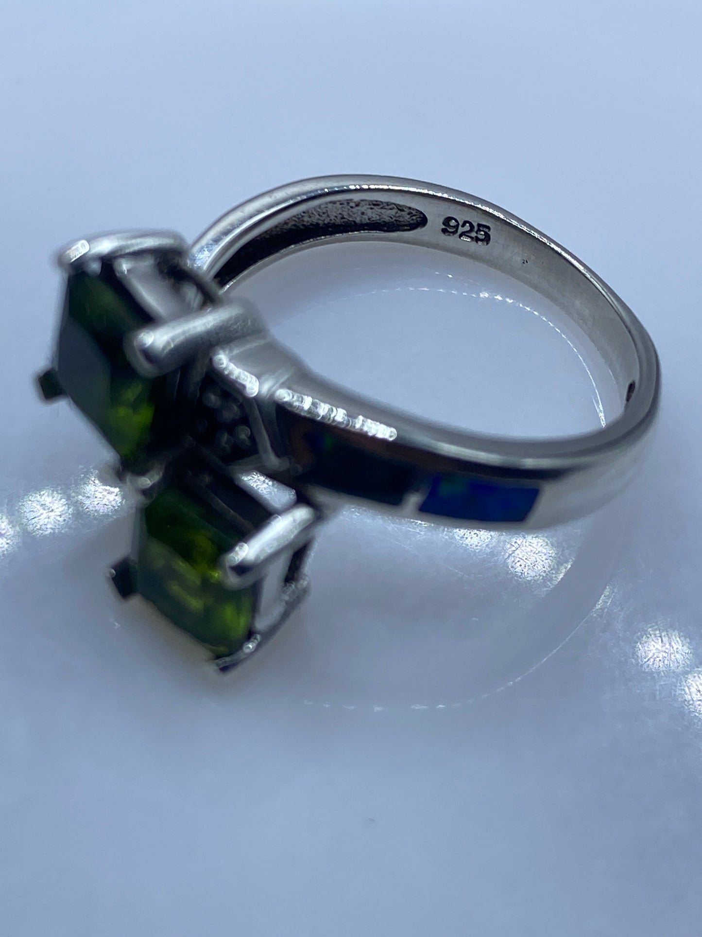 Anillo Ópalo de Fuego Azul Plata .925 — Diseño Artesanal Taxco — foto 5