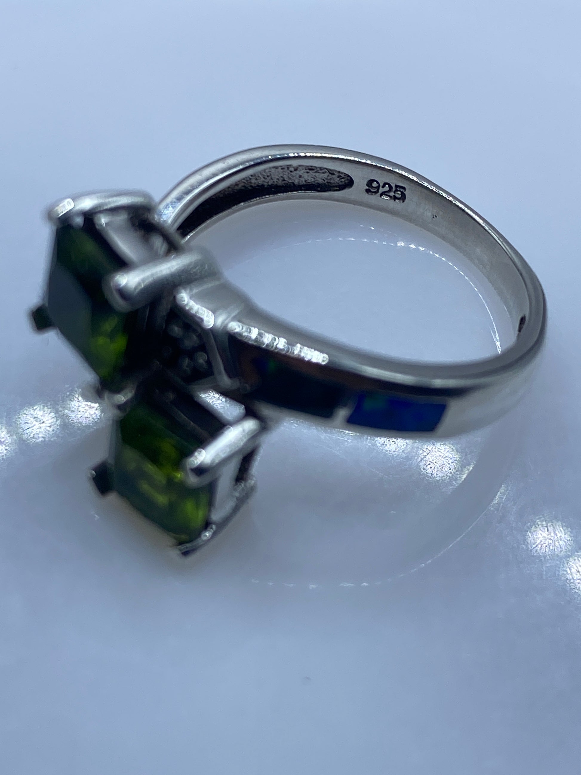 Anillo Ópalo de Fuego Azul Plata .925 — Diseño Artesanal Taxco — foto 5