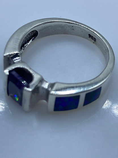 Anillo de Plata .950 Ópalo de Fuego Natural — Solitario Moderno — foto 5