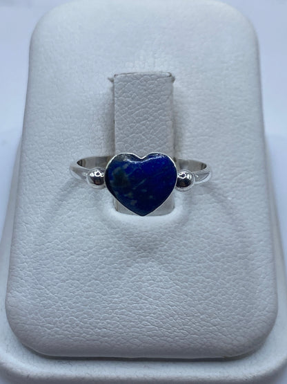 Anillo de Plata .950 Lapislázuli Azul — Solitario Minimalista — foto 1