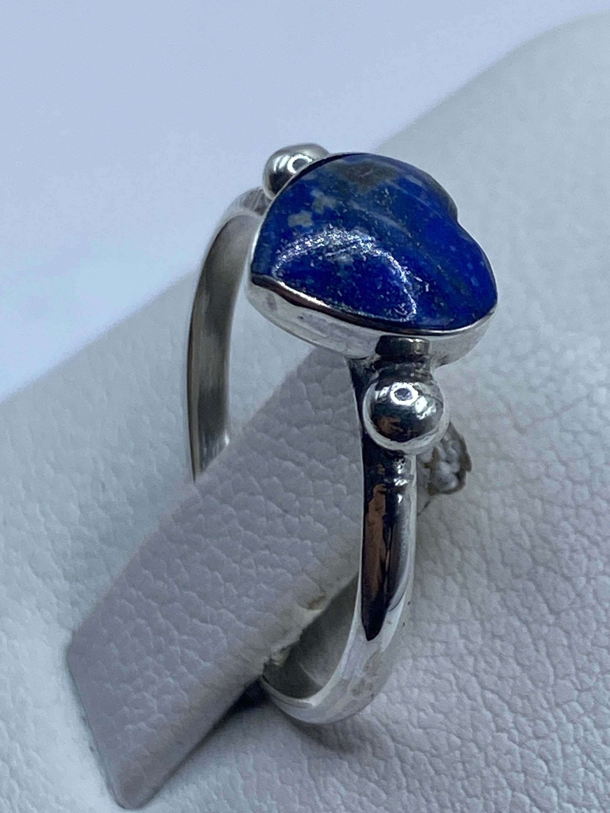 Anillo de Plata .950 Lapislázuli Azul — Solitario Minimalista — foto 3