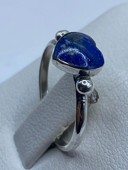 Anillo de Plata .950 Lapislázuli Azul — Solitario Minimalista — foto 3